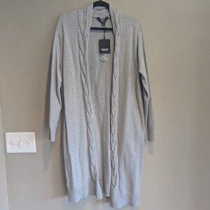 Simply Vera Vera Wang Gray Cable Knit Duster Cardigan | Size M | NWT